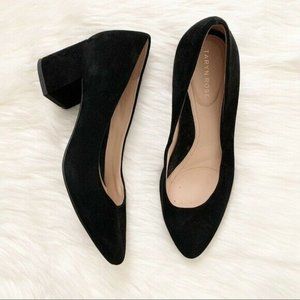 Taryn Rose 9 Rochelle Block Heels Suede Black